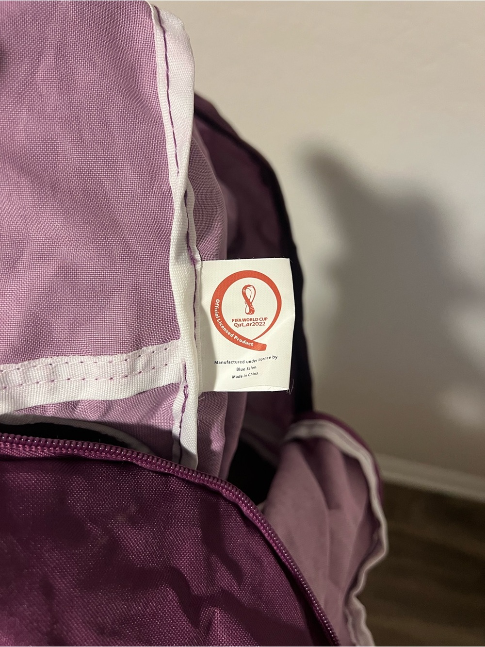 FIFA Men’s 2022 World Cup Qatar Purple Ball Packable Travel Backpack-Unused - Picture 6 of 7